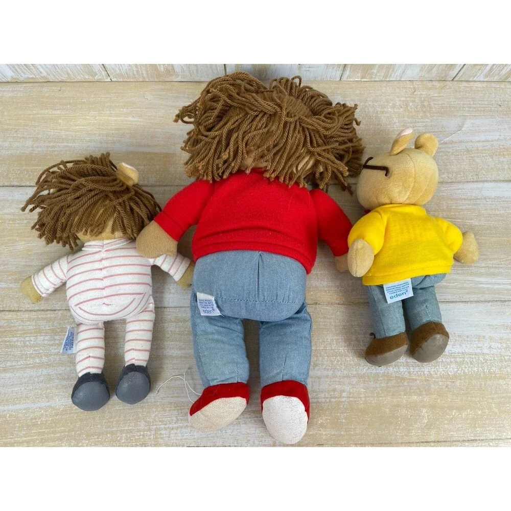 Eden 8” Arthur 15” Francine 8” DW Set Of 3 Lot Stuffed Plush Cloth Dolls